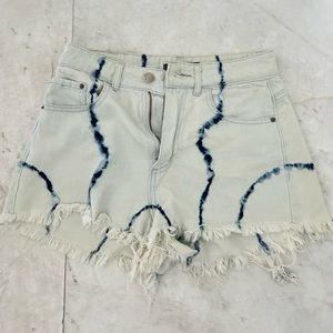 high rise denim shorts